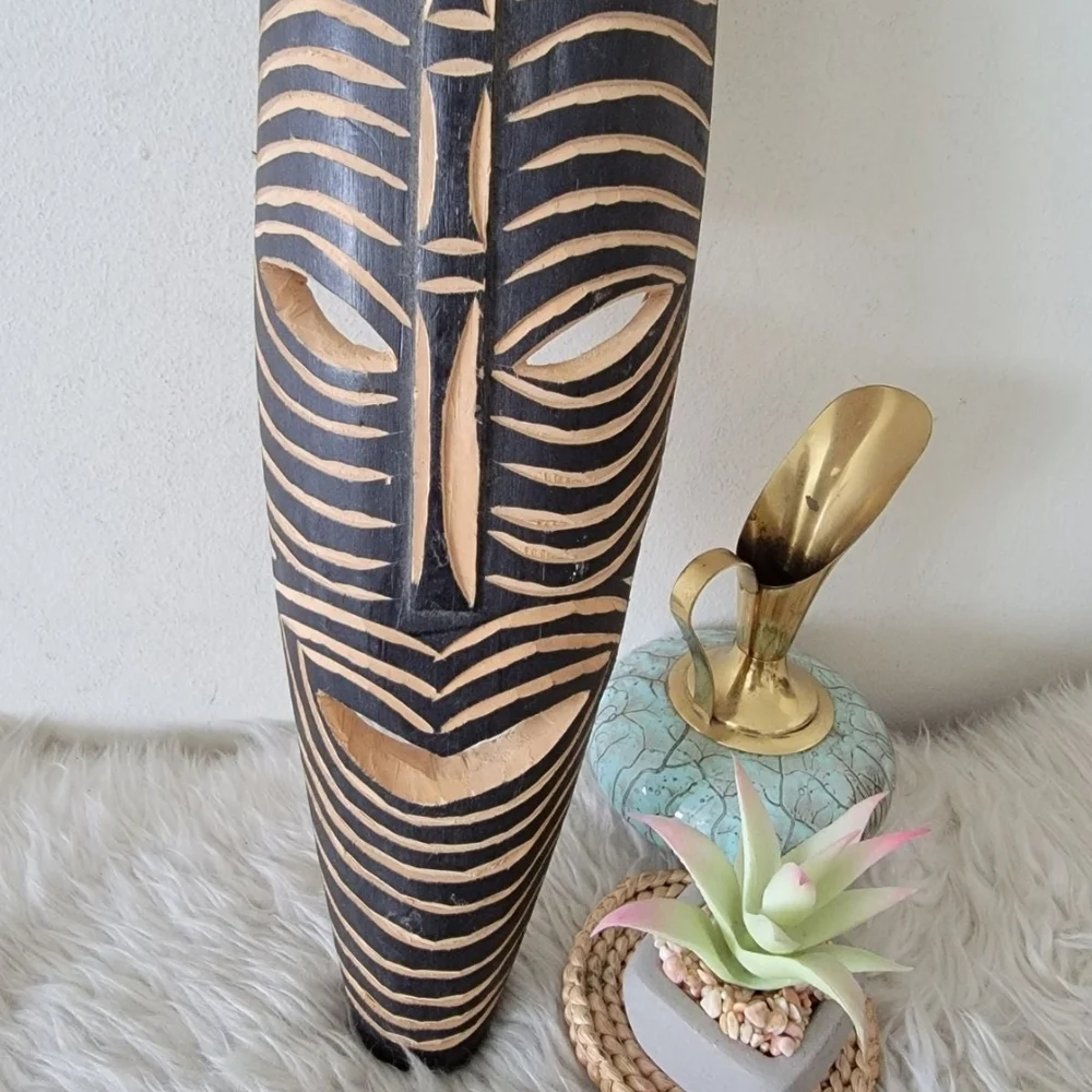 Boho Tiki wood decor wall art hanging Tribal Decor
